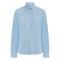 Light Blue - Front - Henbury Womens-Ladies Cotton CoolPlus Long-Sleeved Formal Shirt