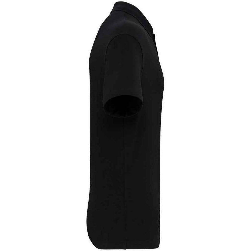 Black - Side - Native Spirit Mens Pique Drop Shoulder Polo Shirt
