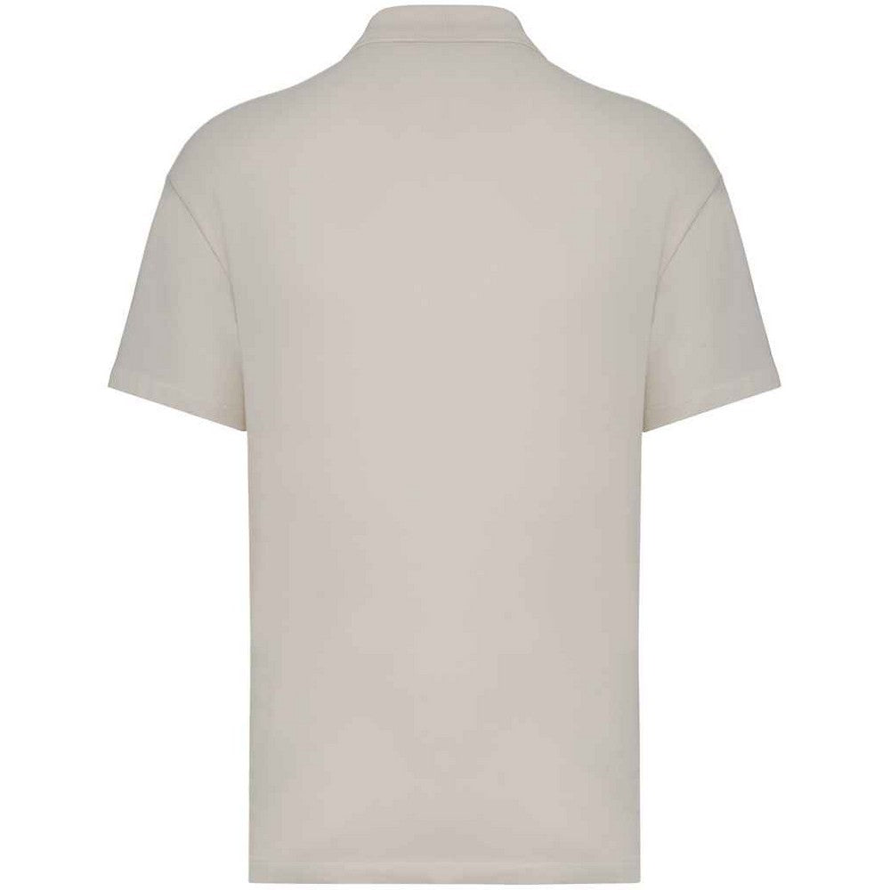 Ivory - Back - Native Spirit Mens Pique Drop Shoulder Polo Shirt