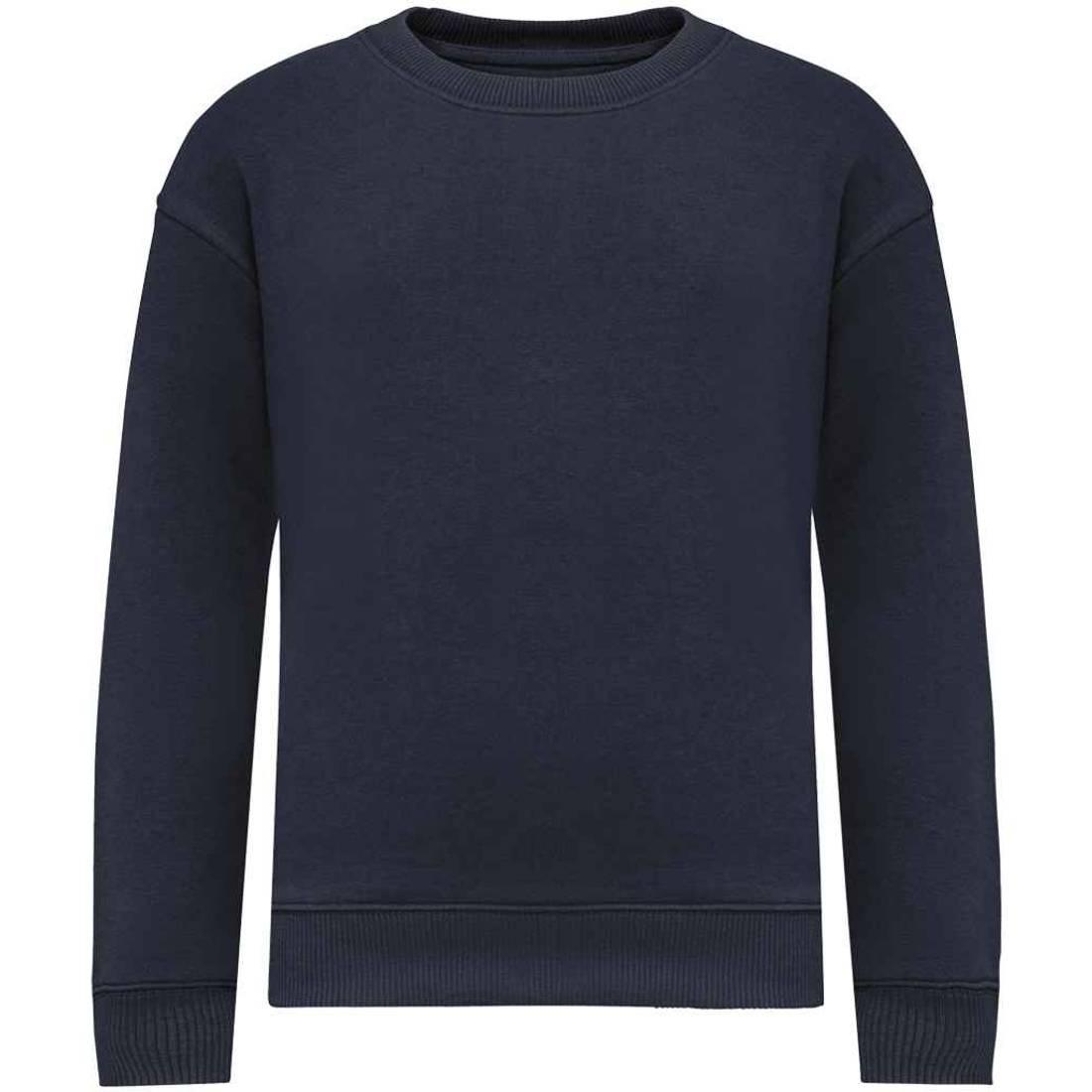 Navy - Front - Native Spirit Childrens-Kids Round Neck Oversized Sweatshirt