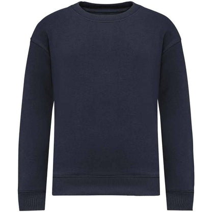 Navy - Front - Native Spirit Childrens-Kids Round Neck Oversized Sweatshirt