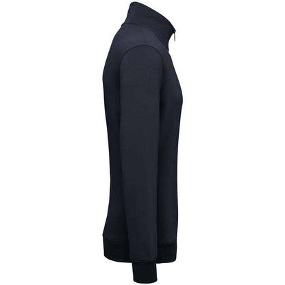 Navy - Side - Native Spirit Mens Quarter Zip Sweatshirt