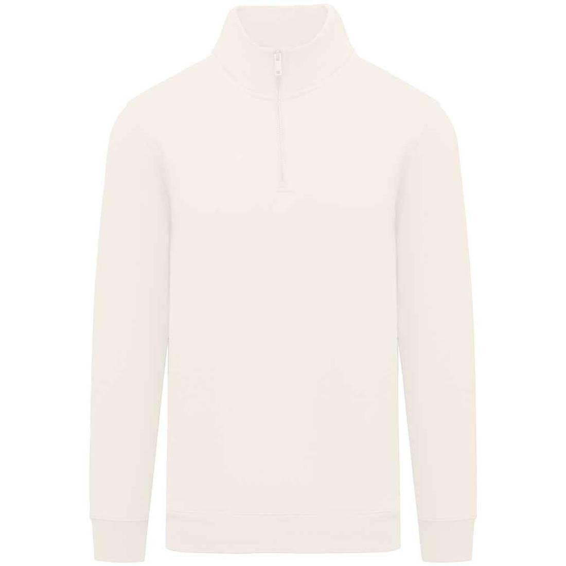 Ivory - Front - Native Spirit Mens Quarter Zip Sweatshirt