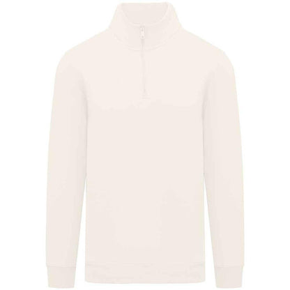 Ivory - Front - Native Spirit Mens Quarter Zip Sweatshirt