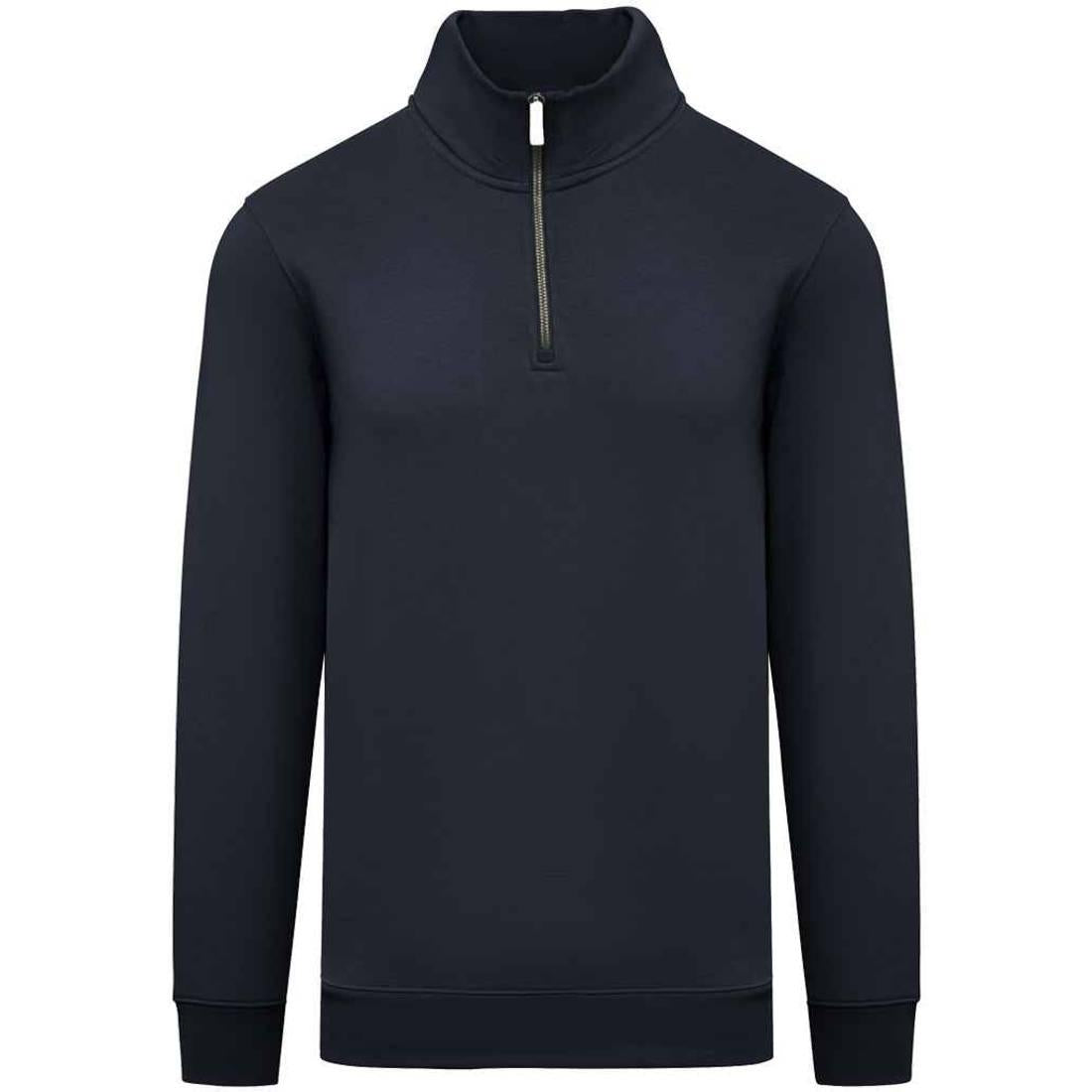 Navy - Front - Native Spirit Mens Quarter Zip Sweatshirt