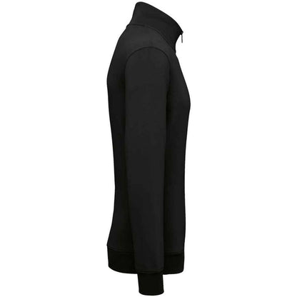 Black - Side - Native Spirit Mens Quarter Zip Sweatshirt