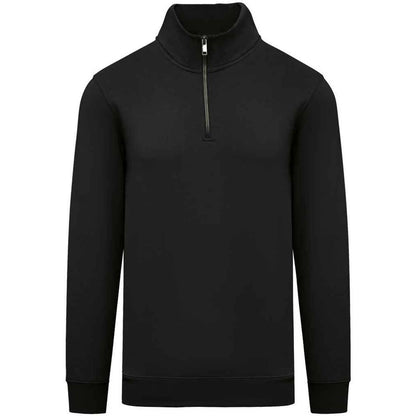 Black - Front - Native Spirit Mens Quarter Zip Sweatshirt