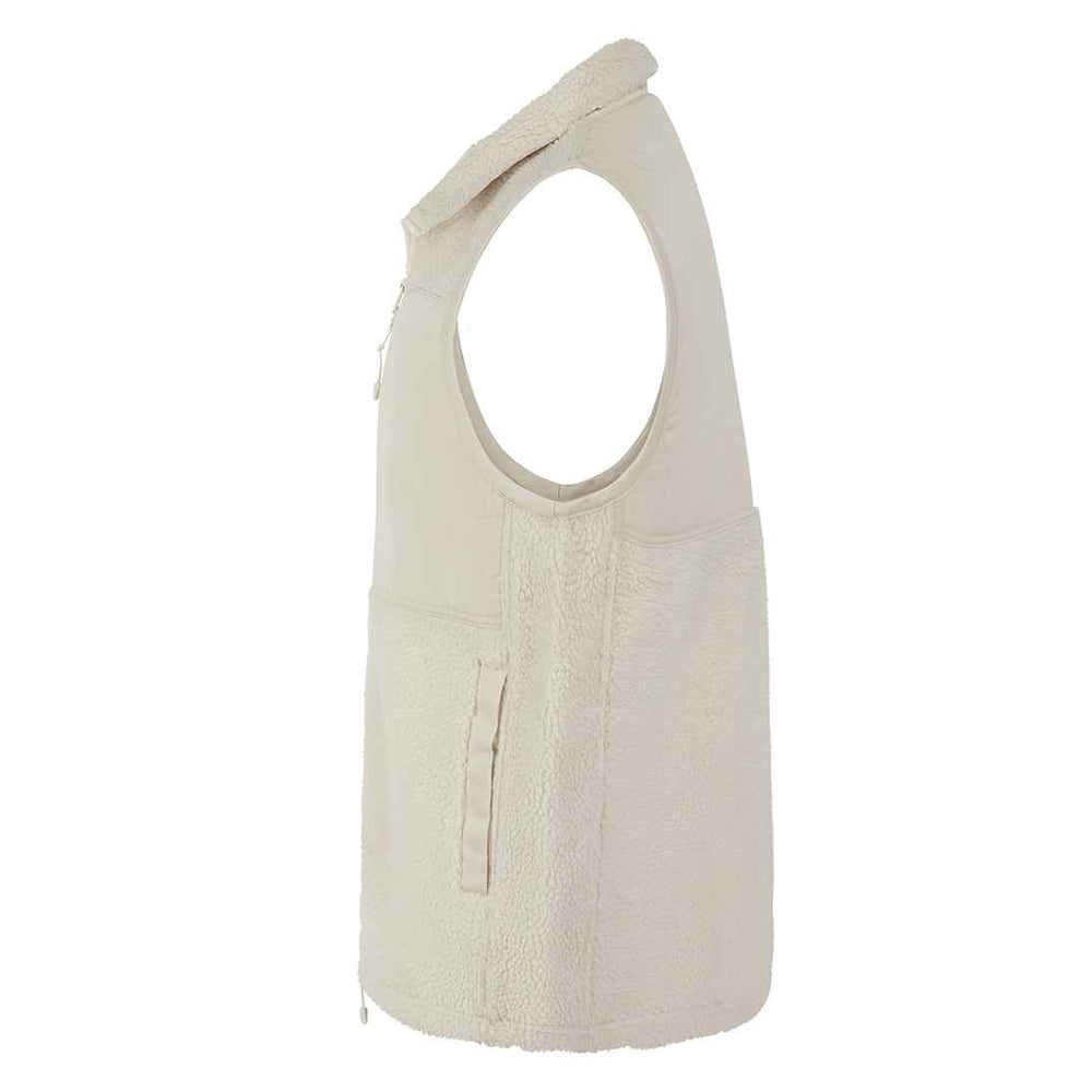 Natural - Side - Front Row Unisex Adult Sherpa Recycled Gilet
