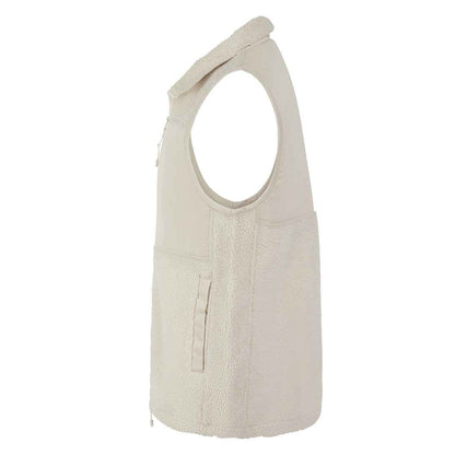 Natural - Side - Front Row Unisex Adult Sherpa Recycled Gilet