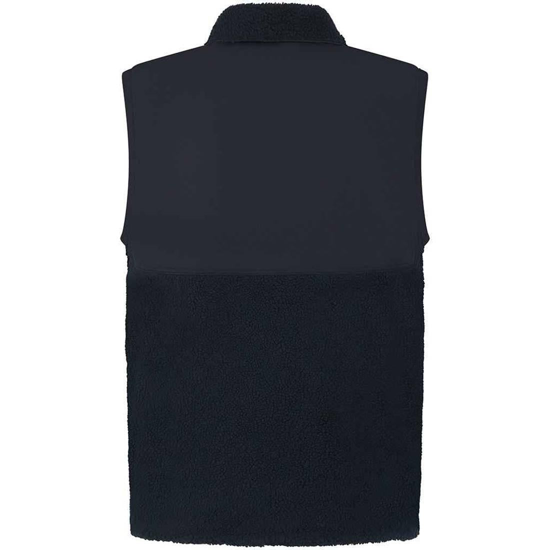 Navy - Back - Front Row Unisex Adult Sherpa Recycled Gilet