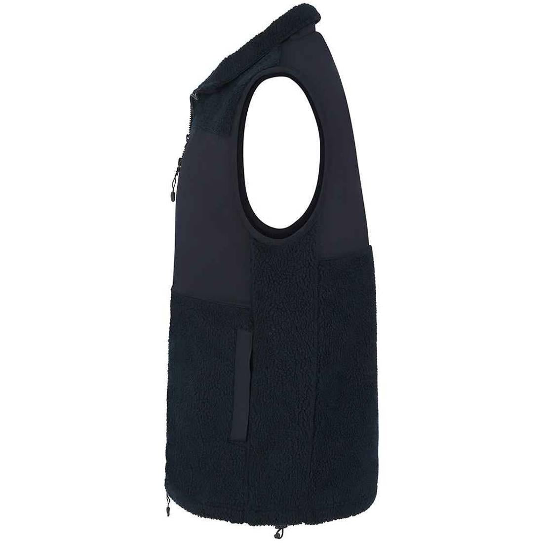 Navy - Side - Front Row Unisex Adult Sherpa Recycled Gilet