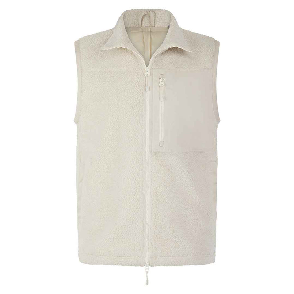 Natural - Front - Front Row Unisex Adult Sherpa Recycled Gilet