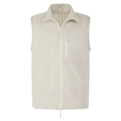 Natural - Front - Front Row Unisex Adult Sherpa Recycled Gilet