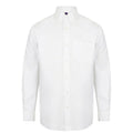 White - Front - Henbury Mens Cotton Feel CoolPlus Short-Sleeved Formal Shirt