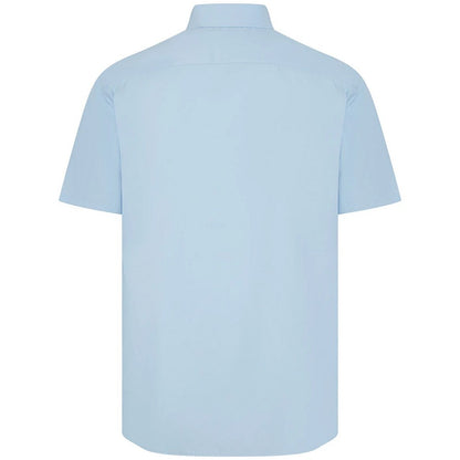 Light Blue - Back - Henbury Mens Cotton Feel CoolPlus Short-Sleeved Formal Shirt