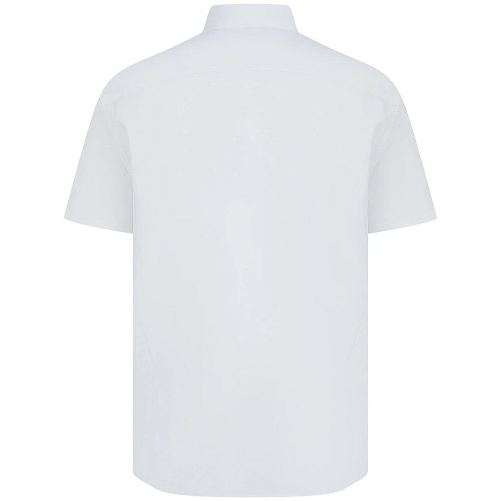 White - Back - Henbury Mens Cotton Feel CoolPlus Short-Sleeved Formal Shirt