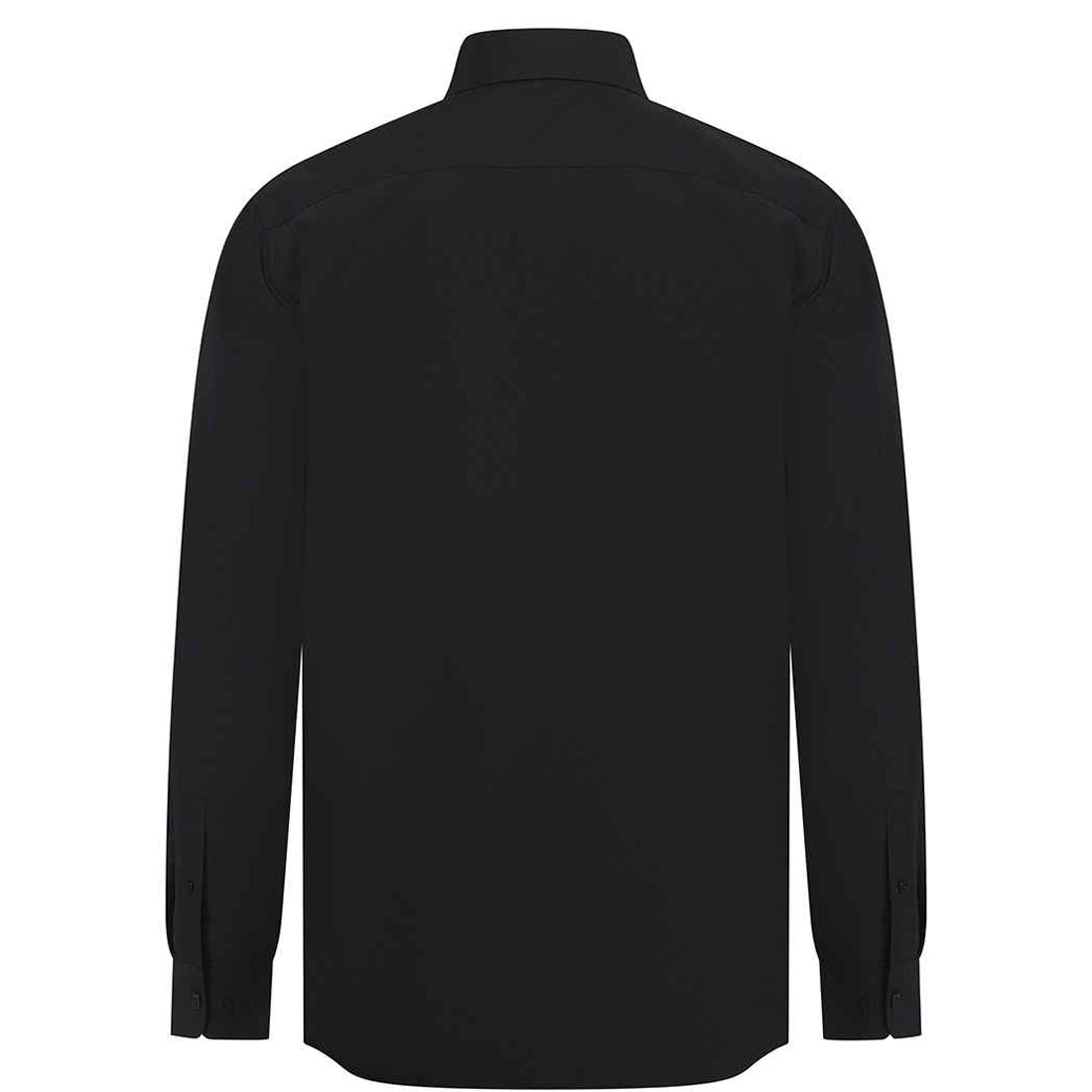 Black - Back - Henbury Mens Cotton CoolPlus Long-Sleeved Formal Shirt
