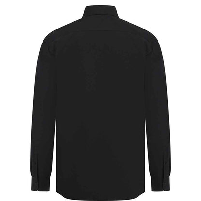 Black - Back - Henbury Mens Cotton CoolPlus Long-Sleeved Formal Shirt