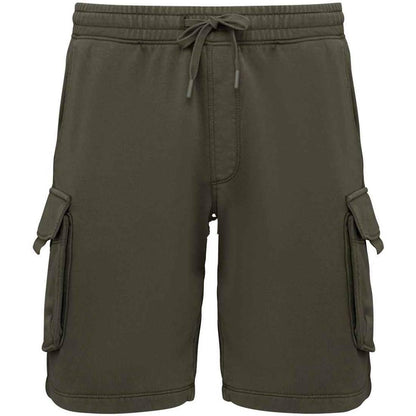 Washed Organic Khaki - Front - Native Spirit Mens French Terry Washed Cargo Shorts