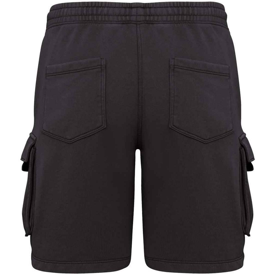 Washed Black - Back - Native Spirit Mens French Terry Washed Cargo Shorts