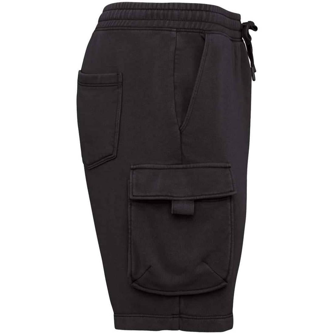 Washed Black - Side - Native Spirit Mens French Terry Washed Cargo Shorts
