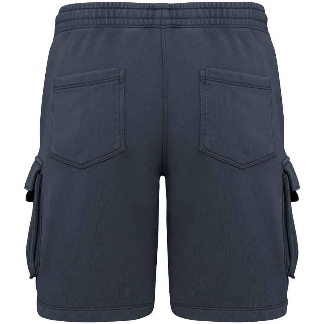 Washed Navy - Back - Native Spirit Mens French Terry Washed Cargo Shorts