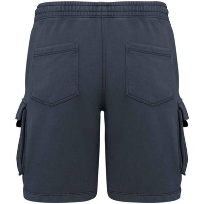Washed Navy - Back - Native Spirit Mens French Terry Washed Cargo Shorts