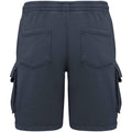 Washed Navy - Back - Native Spirit Mens French Terry Washed Cargo Shorts