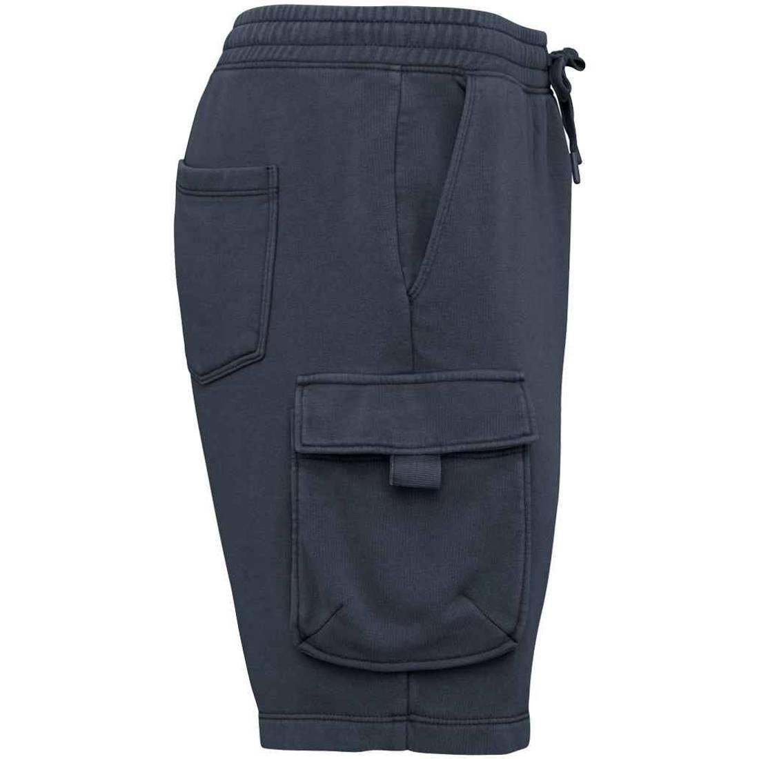 Washed Navy - Side - Native Spirit Mens French Terry Washed Cargo Shorts