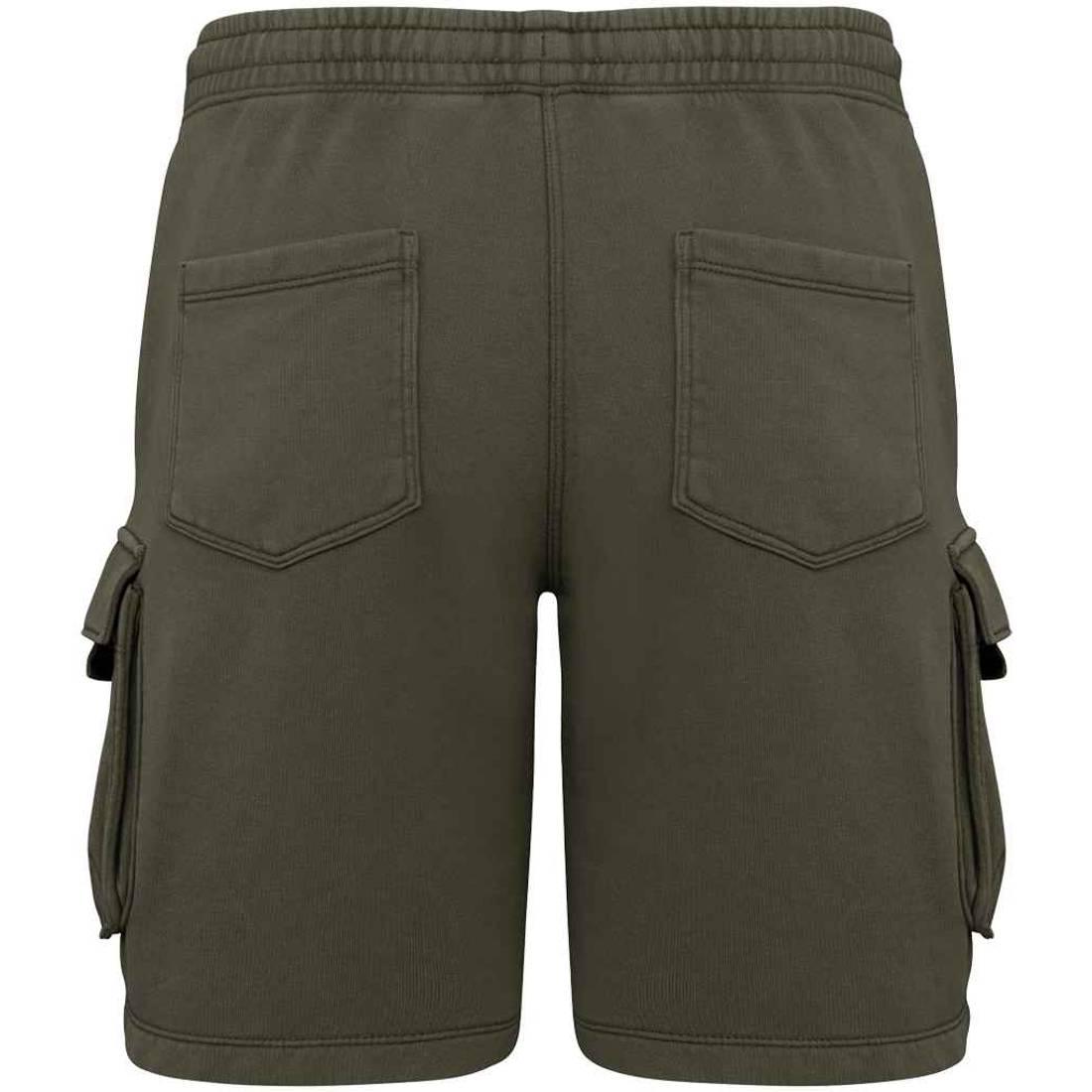 Washed Organic Khaki - Back - Native Spirit Mens French Terry Washed Cargo Shorts