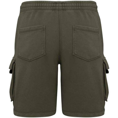 Washed Organic Khaki - Back - Native Spirit Mens French Terry Washed Cargo Shorts