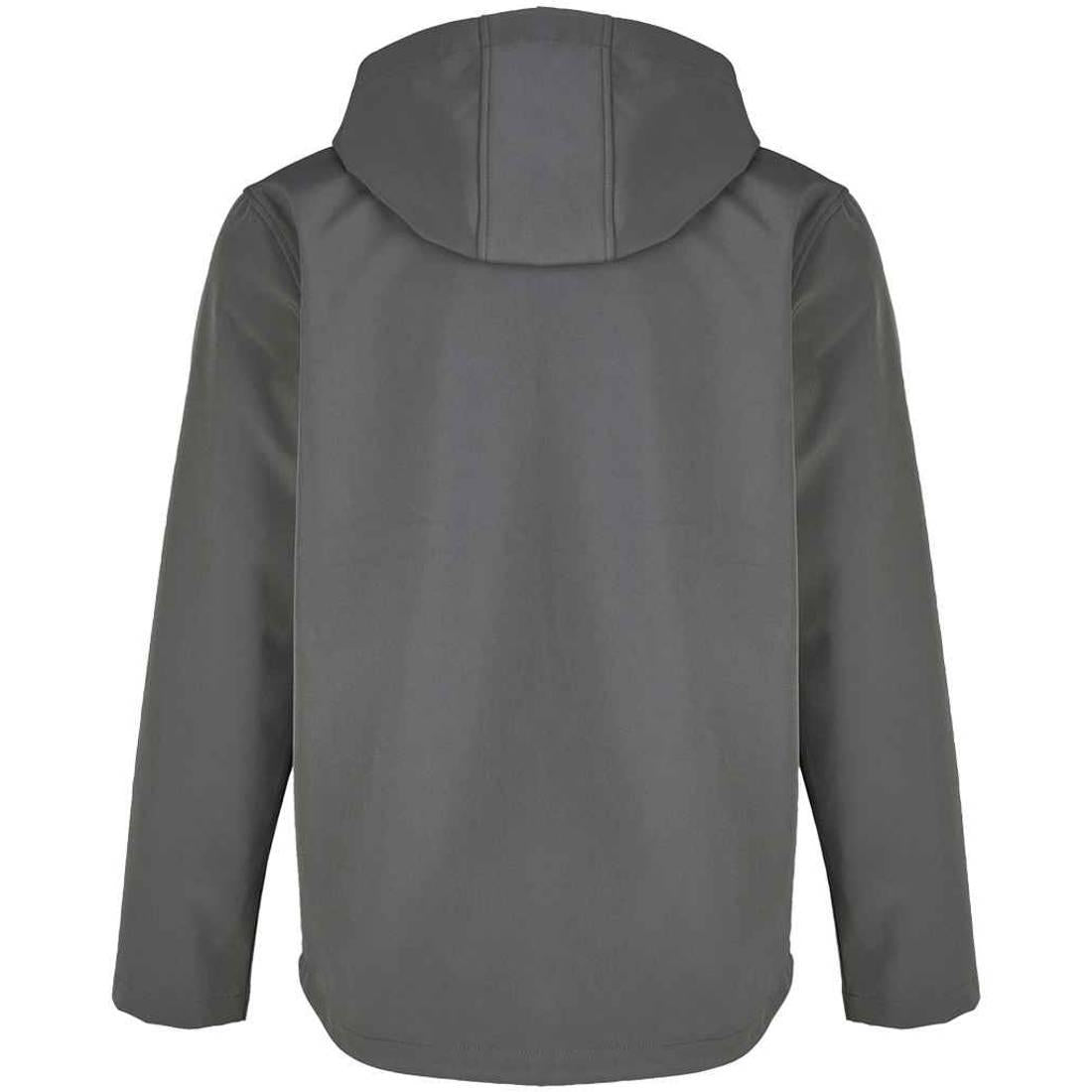 Charcoal - Back - SOLS Mens Race Hooded Soft Shell Jacket