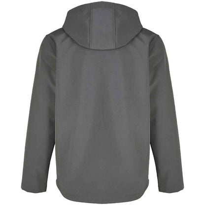 Charcoal - Back - SOLS Mens Race Hooded Soft Shell Jacket