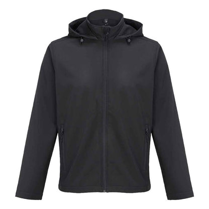 Black - Front - SOLS Mens Race Hooded Soft Shell Jacket