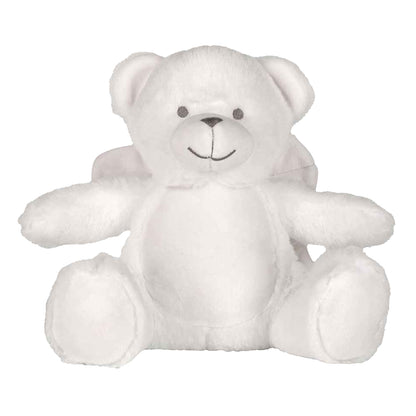 White - Front - Mumbles Printme Mini Angel Bear Plush Toy