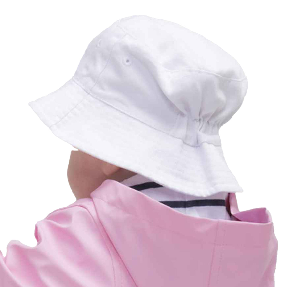 White - Back - Larkwood Baby Plain Bucket Hat