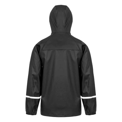 Black - Back - Result Genuine Recycled Mens Prism PU Waterproof Jacket