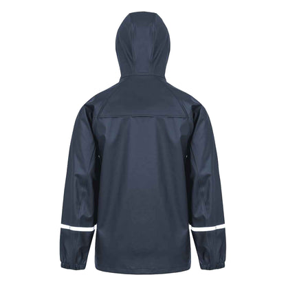 Navy - Back - Result Genuine Recycled Mens Prism PU Waterproof Jacket