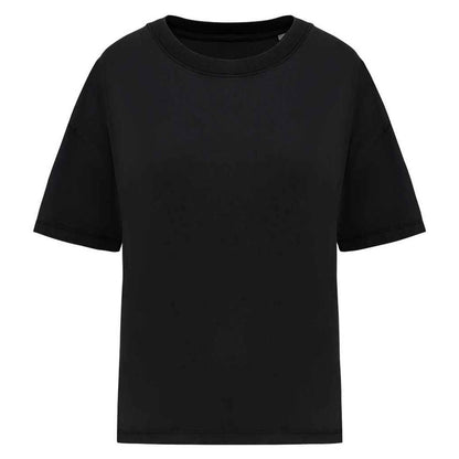 Washed Black - Front - Native Spirit Womens-Ladies Washed T-Shirt