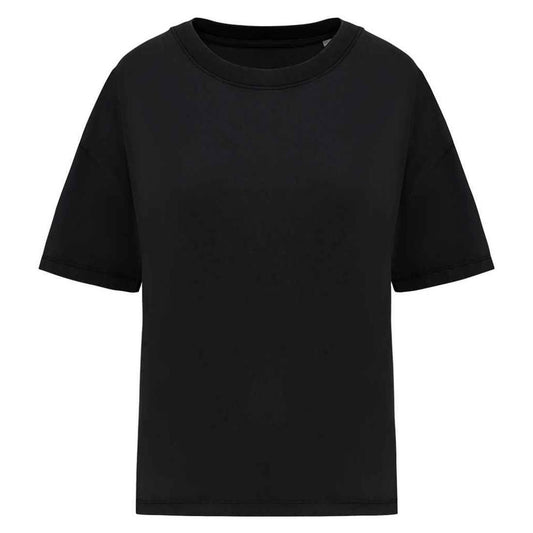 Washed Black - Front - Native Spirit Womens-Ladies Washed T-Shirt