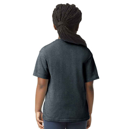 Dark Heather - Back - Gildan Childrens-Kids Softstyle Heather T-Shirt