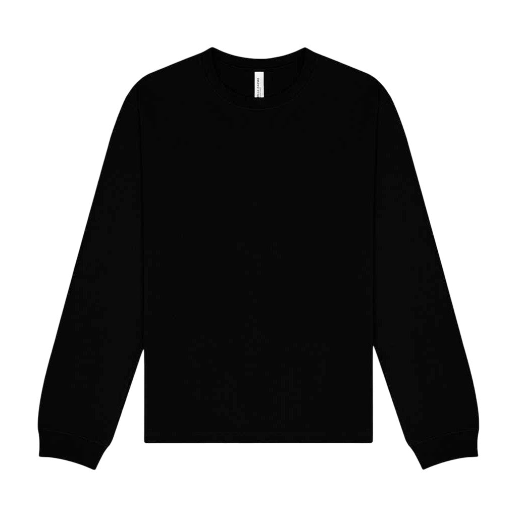 Black - Front - Bella + Canvas Unisex Adult Heavyweight Long-Sleeved T-Shirt