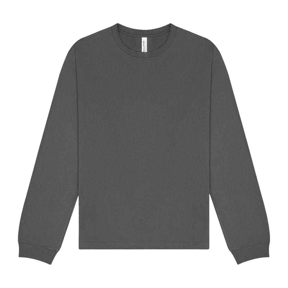 Asphalt - Front - Bella + Canvas Unisex Adult Heavyweight Long-Sleeved T-Shirt