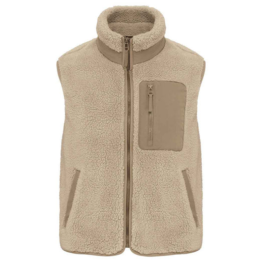 Wet Sand-Driftwood - Front - Native Spirit Unisex Adult Sherpa Body Warmer
