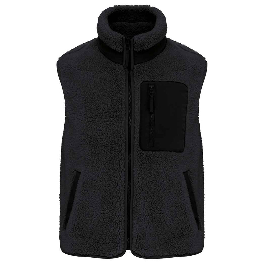 Black - Front - Native Spirit Unisex Adult Sherpa Body Warmer