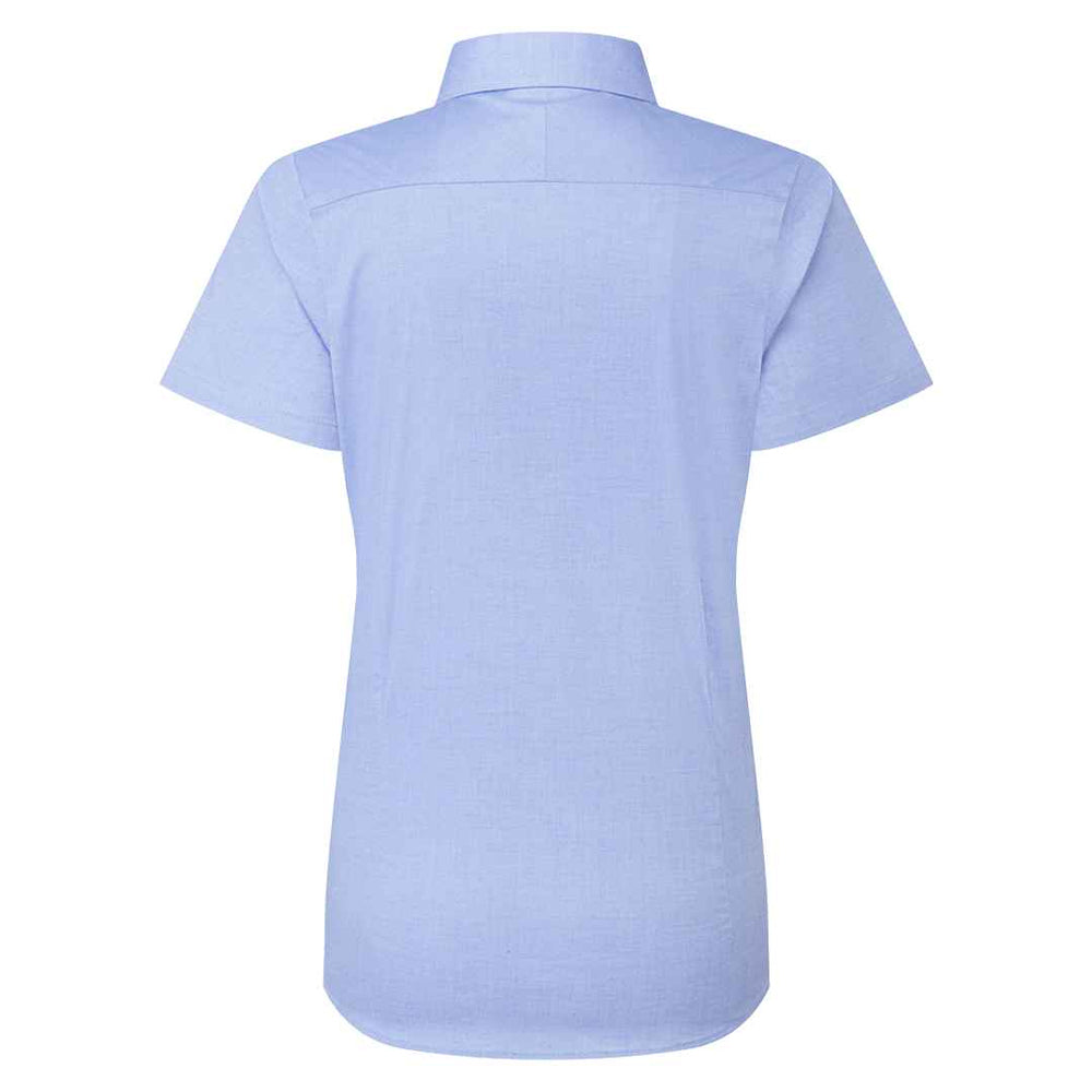 Oxford Blue - Back - Premier Womens-Ladies Supreme Oxford Short-Sleeved Formal Shirt
