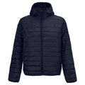 French Navy - Front - SOLS Mens Stream Hooded Padded Jacket