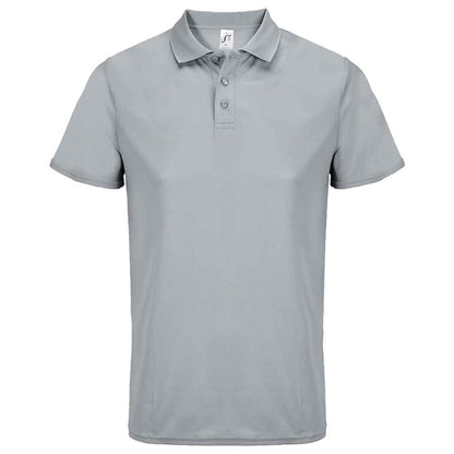 Pure Grey - Front - SOLS Unisex Adult Pitcher Recycled Polyester Polo Shirt