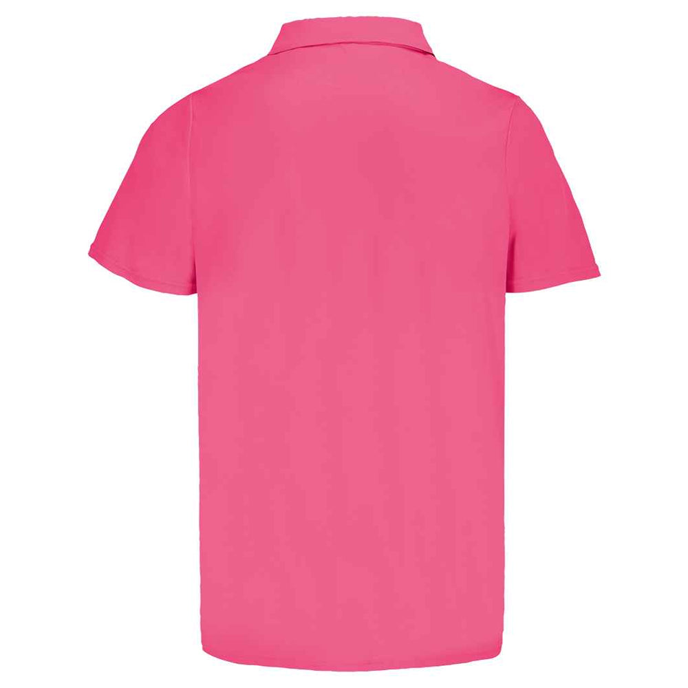 Ribbon Pink - Back - SOLS Unisex Adult Pitcher Recycled Polyester Polo Shirt