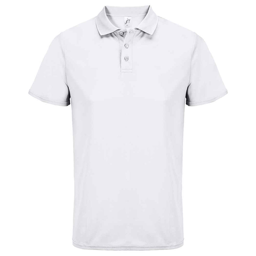 White - Front - SOLS Unisex Adult Pitcher Recycled Polyester Polo Shirt